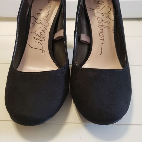 Libby Edelman Black Suede Pupms - Picture 3 of 5
